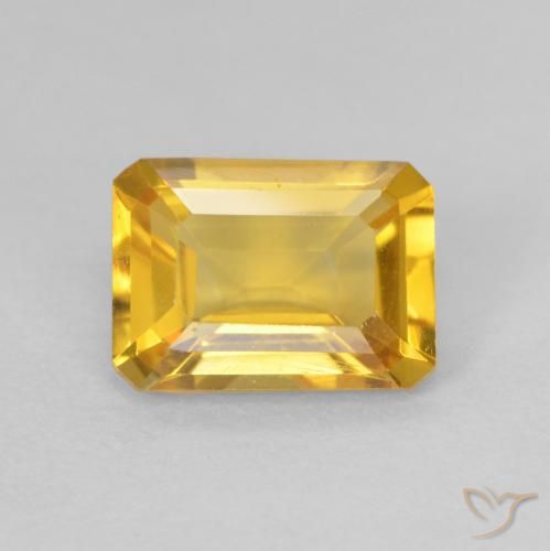 1.30ct Natural Dorado medio Citrino, corte esmeralda, VVS