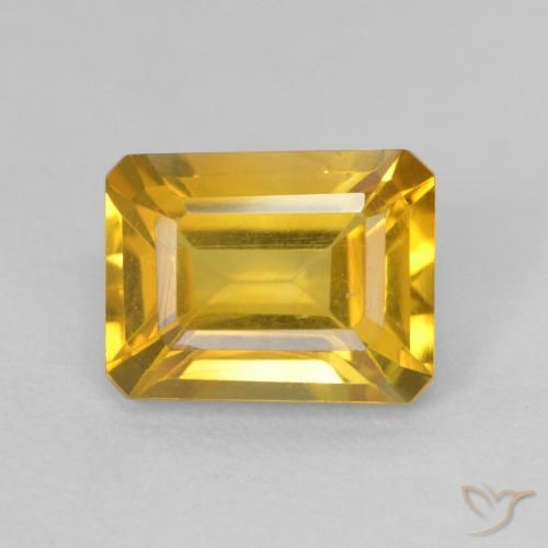 1.64ct Natural Dorado Citrino, corte esmeralda, VVS