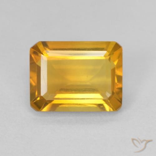 1.40ct Natural Dorado oscuro Citrino, corte esmeralda, VVS