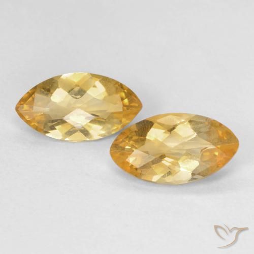 1.58ctw Natural Naranja dorado Citrino, Marquesa, VS