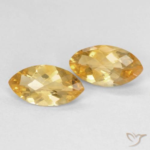Gemas de Citrino Naranja dorado natural de 1.58 ct, Marquesa, VS