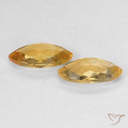 Gemas de Citrino Naranja dorado natural de 1.58 ct, Marquesa, VS