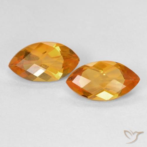 1.77ctw Natural Naranja medio Citrino, Marquesa, VS