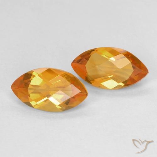 Gemas de Citrino Naranja medio natural de 1.77 ct, Marquesa, VS