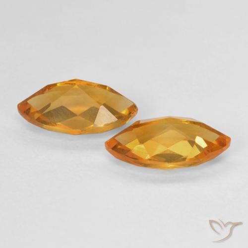 Gemas de Citrino Naranja medio natural de 1.77 ct, Marquesa, VS