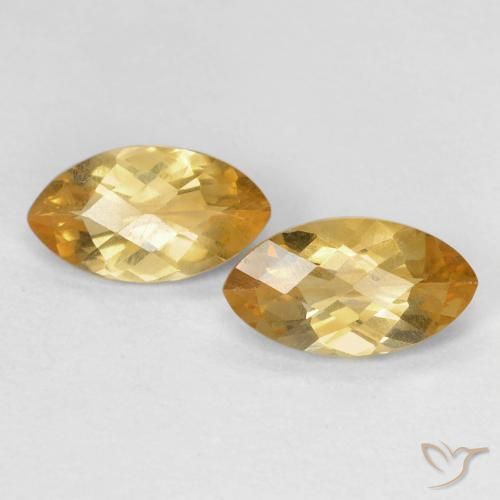 1.70ctw Natural Naranja dorado Citrino, Marquesa, VS