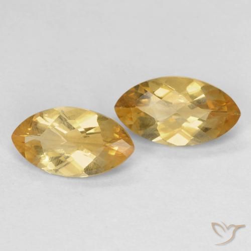 Gemas de Citrino Naranja dorado natural de 1.70 ct, Marquesa, VS