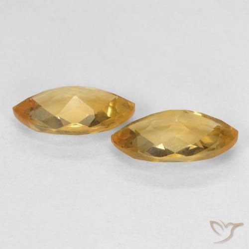 Gemas de Citrino Naranja dorado natural de 1.70 ct, Marquesa, VS