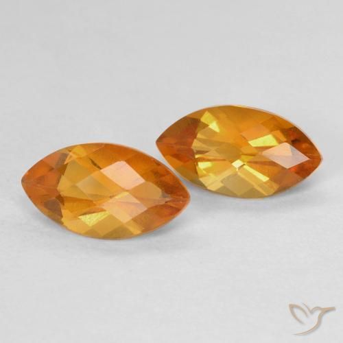 Gemas de Citrino Dorado naranja natural de 1.88 ct, Marquesa, VS