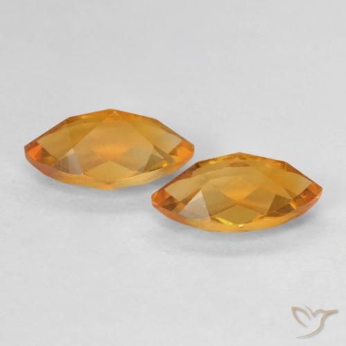 Gemas de Citrino Dorado naranja natural de 1.88 ct, Marquesa, VS