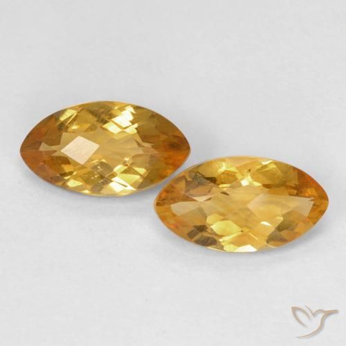 1.82ctw Natural Naranja dorado Citrino, Marquesa, VS