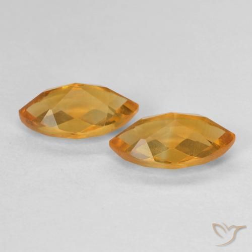 Gemas de Citrino Dorado naranja intenso natural de 1.81 ct, Marquesa, VS