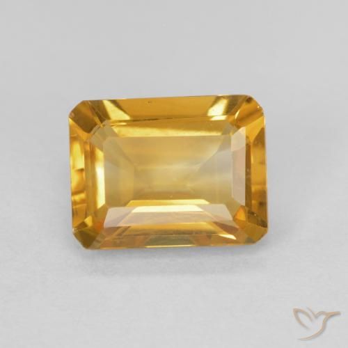 1.42ct Natural Dorado Citrino, corte esmeralda, VVS-VS