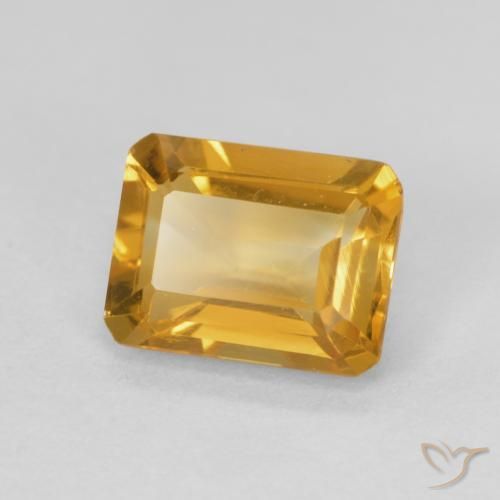 Citrino Dorado natural de 1.42 ct, Corte Octágono / Esmeralda, VVS-VS
