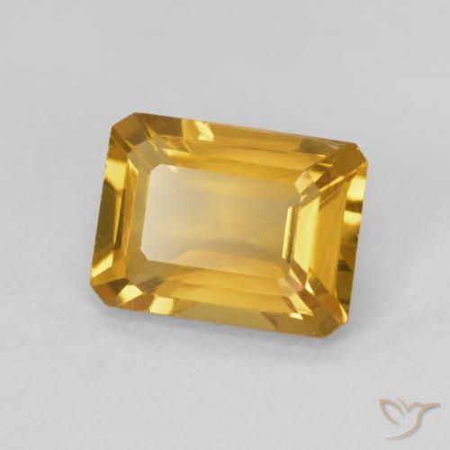 Citrino Dorado natural de 1.41 ct, Corte Octágono / Esmeralda, VVS-VS