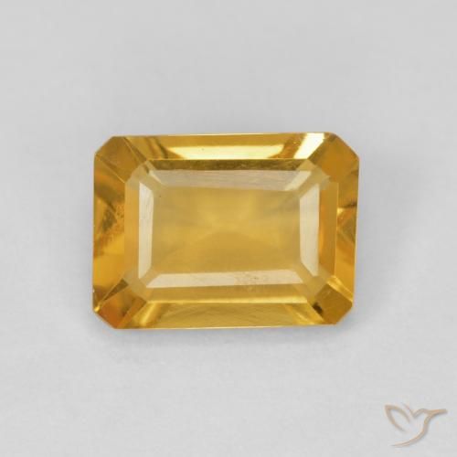 1.25ct Natural Dorado Citrino, Corte Octágono / Esmeralda, VVS-VS, Photo A
