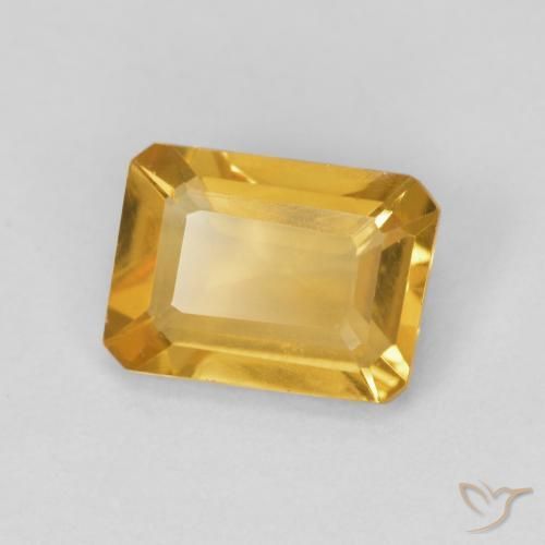 Citrino Dorado natural de 1.25 ct, Corte Octágono / Esmeralda, VVS-VS