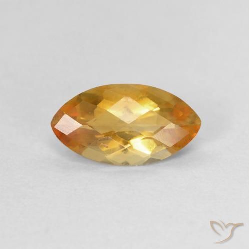 0.87ct Natural Medium Light-Golden Citrino, Marquesa, VVS-VS