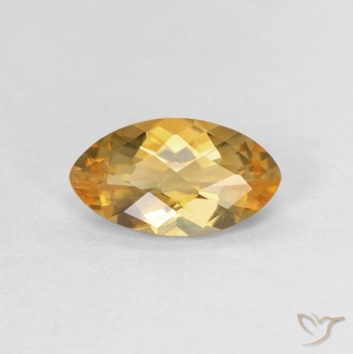 0.89ct Natural Naranja dorado Citrino, Marquesa, VVS-VS