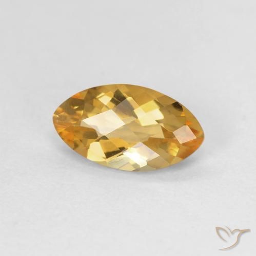 Citrino Naranja dorado natural de 0.89 ct, Marquesa, VVS-VS