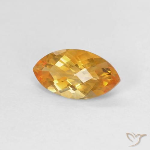 0.87ct Natural Dorado naranja intenso Citrino, Marquesa, VVS-VS