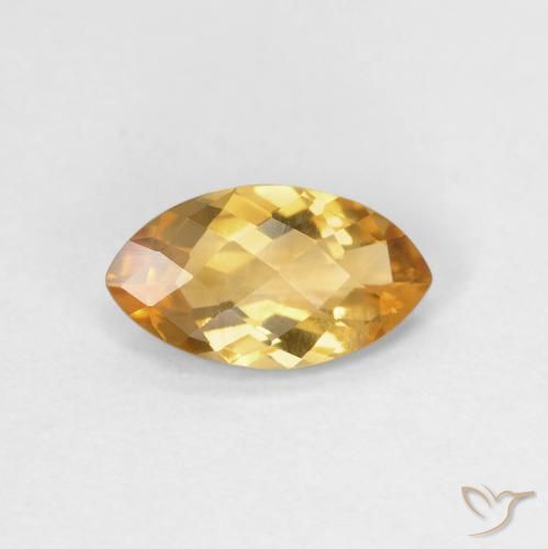 0.78ct Natural Medium Light-Golden Citrino, Marquesa, VVS-VS