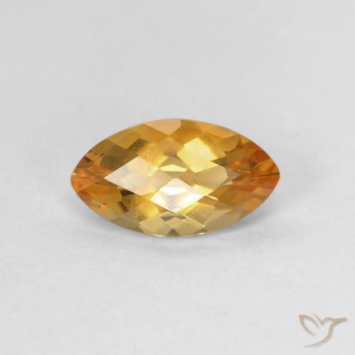 0.92ct Natural Dorado naranja intenso Citrino, Marquesa, VVS-VS