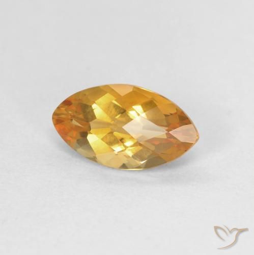 Citrino Dorado naranja intenso natural de 0.92 ct, Marquesa, VVS-VS