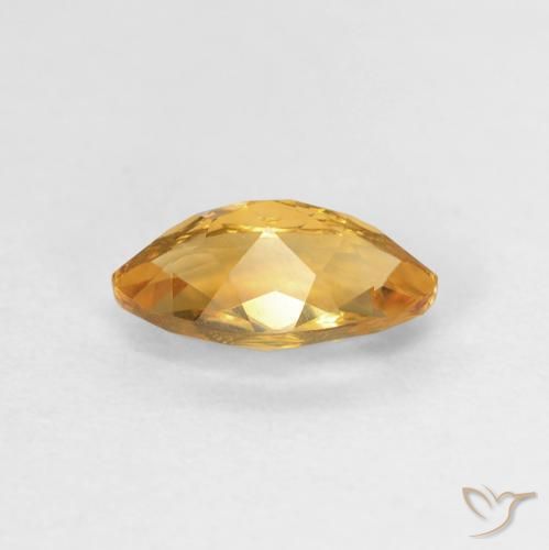 Citrino Dorado naranja intenso natural de 0.92 ct, Marquesa, VVS-VS