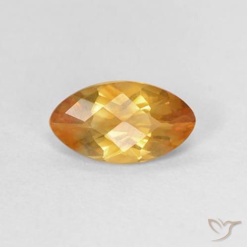 0.87ct Natural Dorado naranja oscuro Citrino, Marquesa, VVS-VS