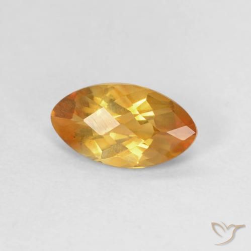 Citrino Dorado naranja oscuro natural de 0.87 ct, Marquesa, VVS-VS