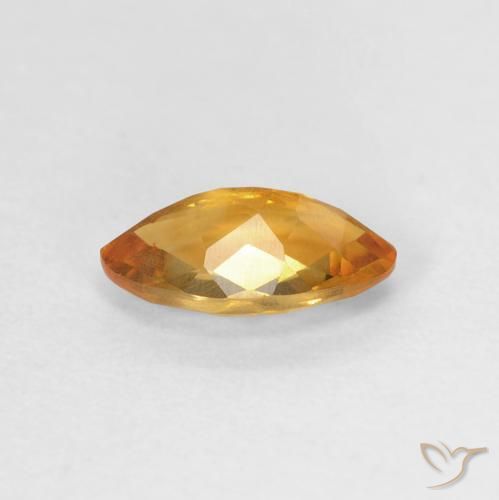 Citrino Dorado naranja oscuro natural de 0.87 ct, Marquesa, VVS-VS