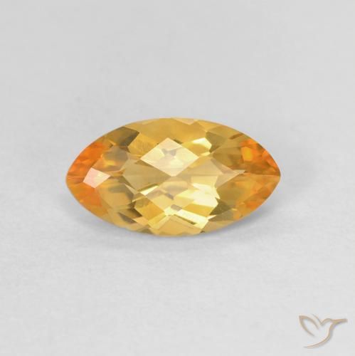 0.89ct Natural Medium Light-Golden Citrino, Marquesa, VVS-VS