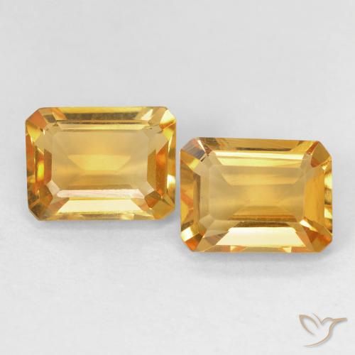 2.82ctw Natural Medium Light Orange-Gold Citrino, corte esmeralda, VVS