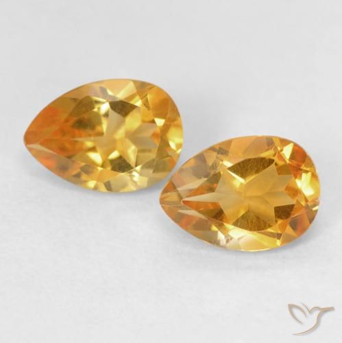 1.46ctw Natural Dorado naranja Citrino, En forma de pera, VVS-VS
