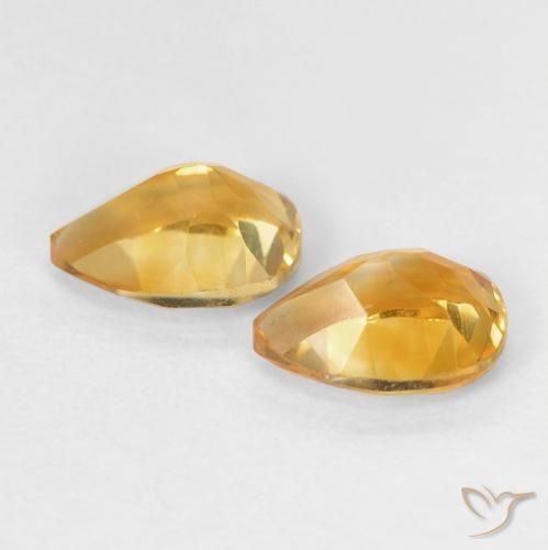 Gemas de Citrino Dorado naranja natural de 1.46 ct, En forma de pera, VVS-VS
