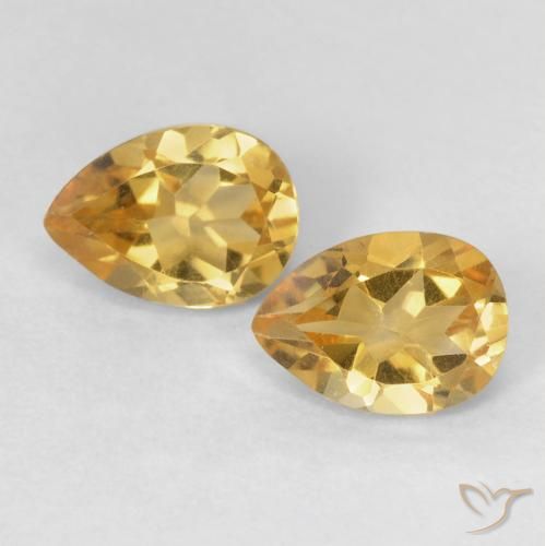1.40ctw Natural Dorado naranja Citrino, En forma de pera, VVS-VS