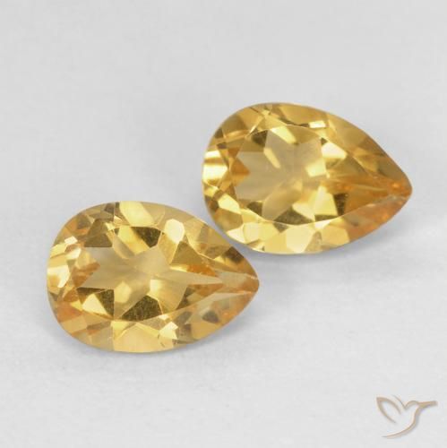 Gemas de Citrino Dorado naranja natural de 1.40 ct, En forma de pera, VVS-VS