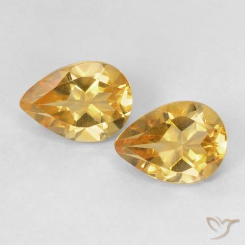 1.44ctw Natural Dorado naranja Citrino, En forma de pera, VVS-VS