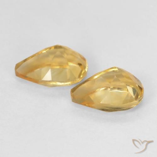 Gemas de Citrino Dorado naranja natural de 1.44 ct, En forma de pera, VVS-VS