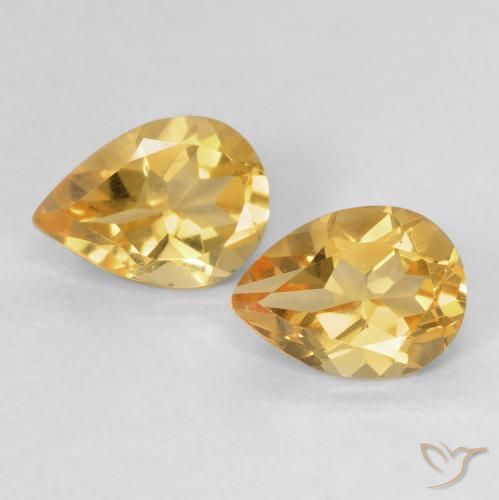 1.41ctw Natural Dorado Citrino, En forma de pera, VVS-VS