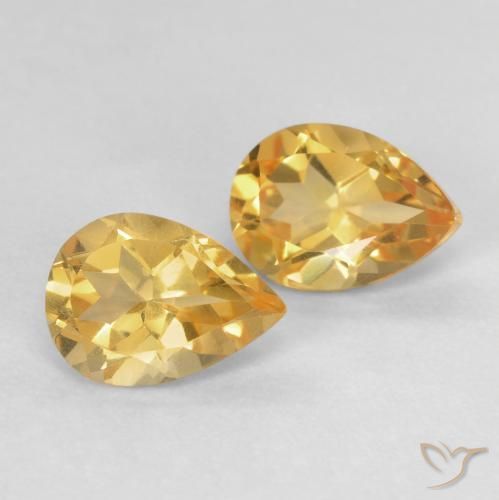 Gemas de Citrino Dorado natural de 1.41 ct, En forma de pera, VVS-VS