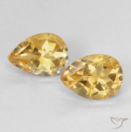 1.55ctw Natural Dorado naranja Citrino, En forma de pera, VVS-VS