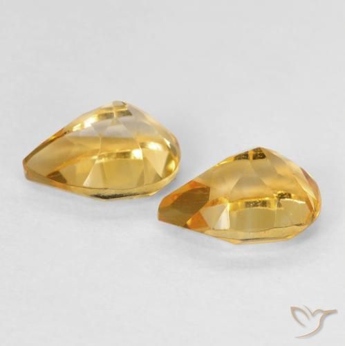 Gemas de Citrino Dorado naranja natural de 1.55 ct, En forma de pera, VVS-VS