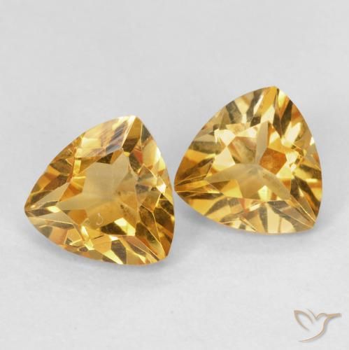 Gemas de Citrino Dorado natural de 1.45 ct, Trillón, VVS