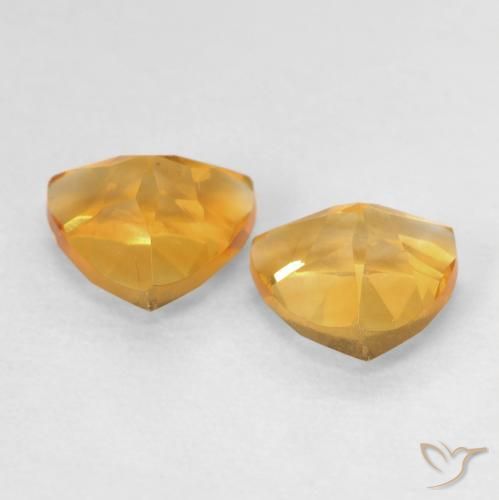 Gemas de Citrino Dorado natural de 1.45 ct, Trillón, VVS