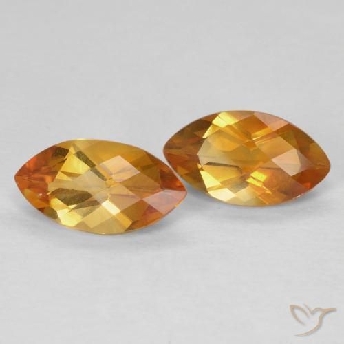 Gemas de Citrino Dorado naranja oscuro natural de 1.77 ct, Marquesa, VS