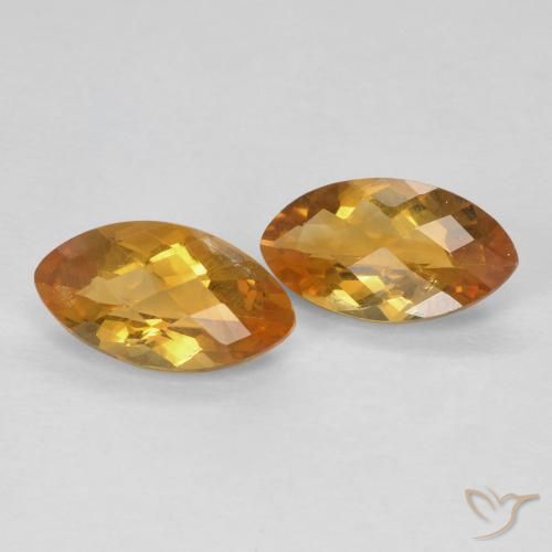 Gemas de Citrino Dorado naranja intenso natural de 1.80 ct, Marquesa, VS
