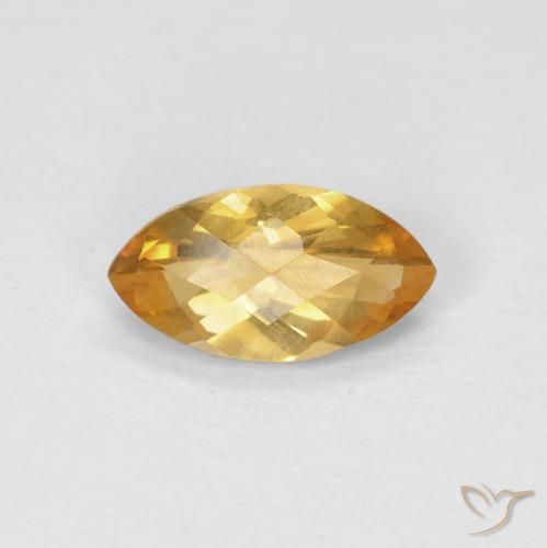 0.81ct Natural Medium Light Orange-Gold Citrino, Marquesa, VS