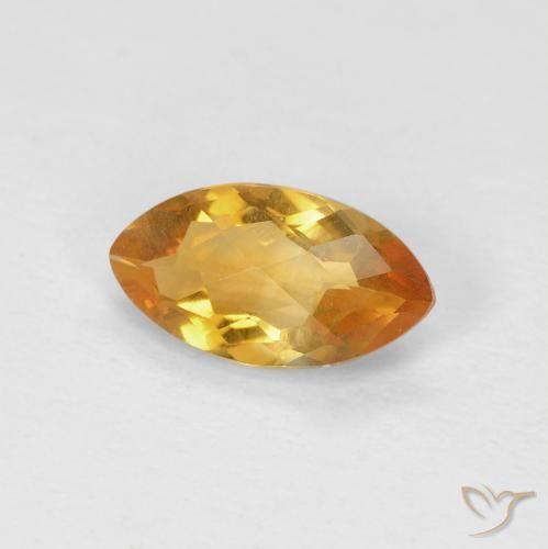 Citrino Dorado naranja intenso natural de 0.85 ct, Marquesa, VS